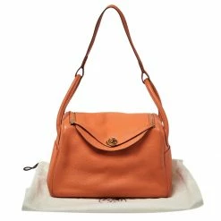 Hermes Orange Taurillon Clemence Leather Lindy 30 Bag For Women 25 Hermes Orange Taurillon Clemence Leather Lindy 30 Bag For Women -Deals Hermes Store luxury women hermes used handbags p423836 002