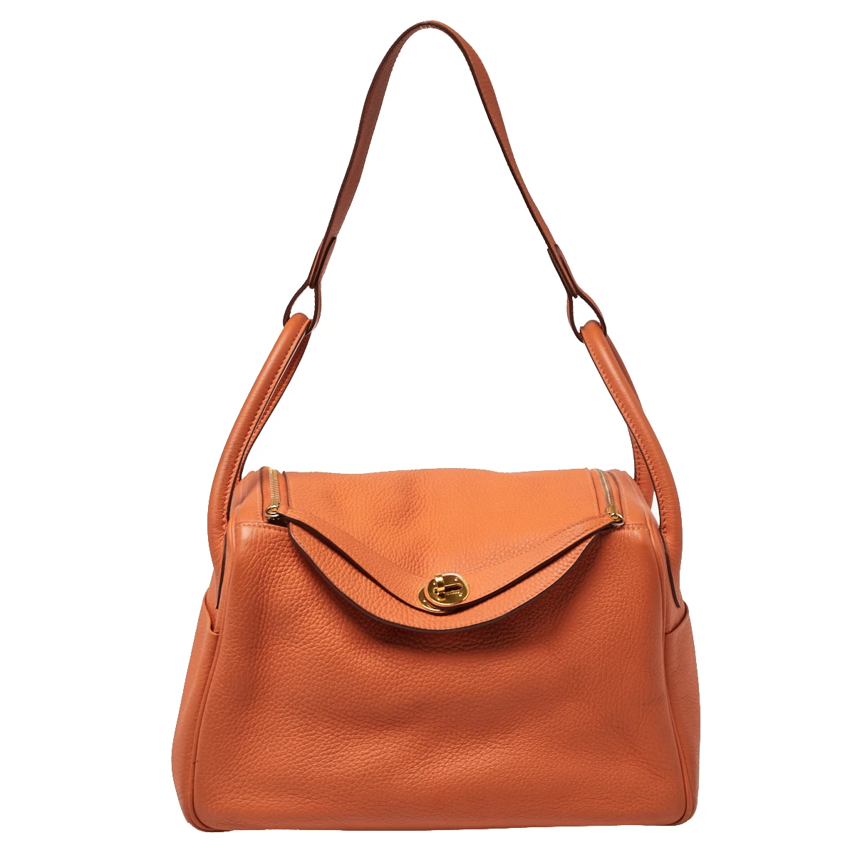 Hermes Orange Taurillon Clemence Leather Lindy 30 Bag For Women 3 Hermes Orange Taurillon Clemence Leather Lindy 30 Bag For Women