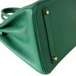 Hermes Hermès Vert Vertigo Epsom Birkin 35 Bag For Women -Deals Hermes Store luxury women hermes used handbags p423921 005