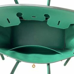 Hermes Hermès Vert Vertigo Epsom Birkin 35 Bag For Women -Deals Hermes Store luxury women hermes used handbags p423921 008