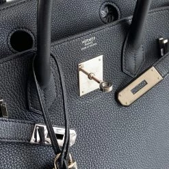 Hermes Hermès Black Taurillon Clemence Birkin 30 Bag For Women 17 Hermes Hermès Black Taurillon Clemence Birkin 30 Bag For Women -Deals Hermes Store luxury women hermes used handbags p423922 006