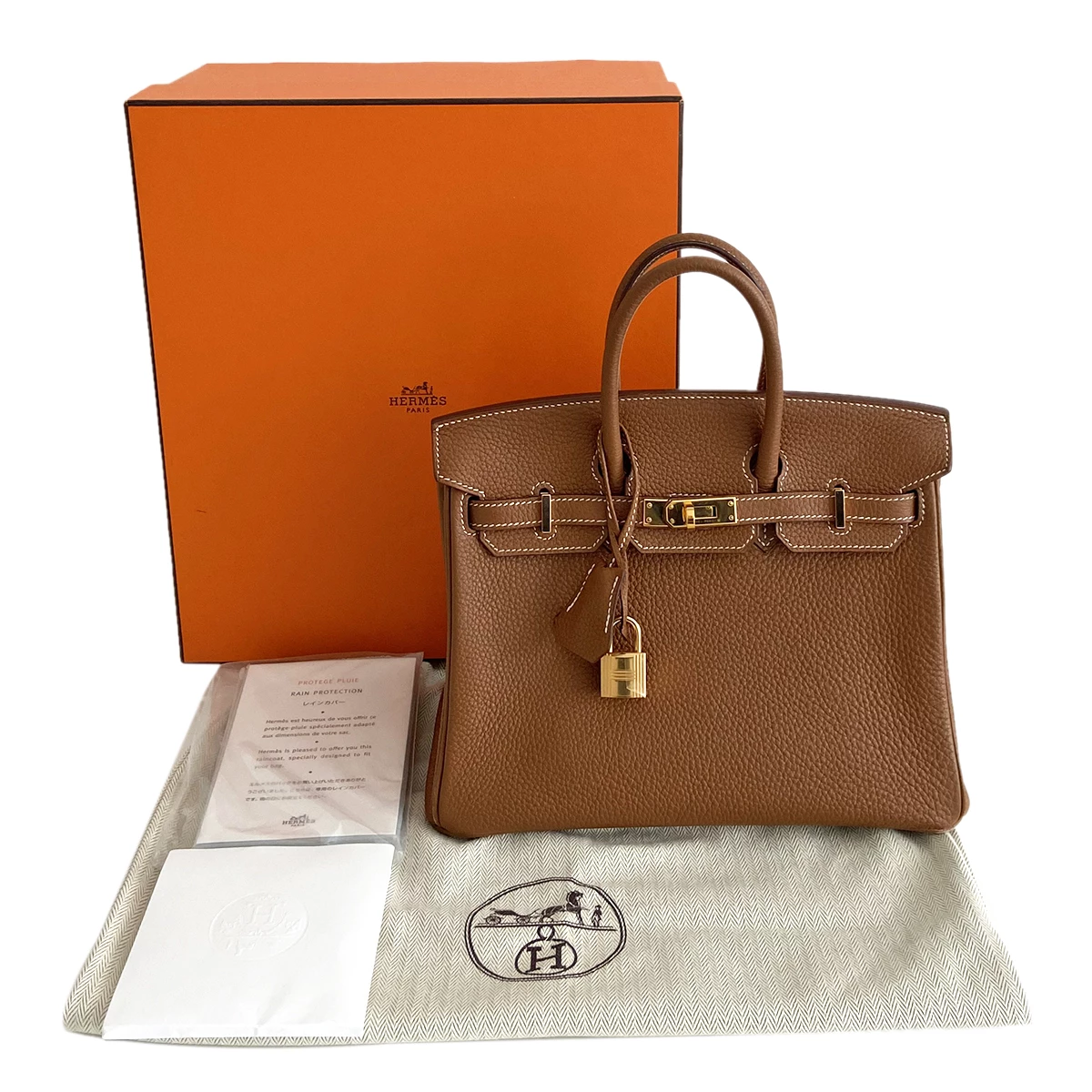 Hermes Hermès Gold Veau Togo Birkin 25 Bag For Women 10 Hermes Hermès Gold Veau Togo Birkin 25 Bag For Women - Image 8
