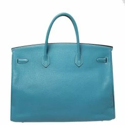 Hermes Blue Jean Togo Leather Palladium Hardware Birkin 40 Bag For Women -Deals Hermes Store luxury women hermes used handbags p428197 002