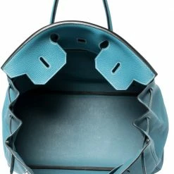 Hermes Blue Jean Togo Leather Palladium Hardware Birkin 40 Bag For Women -Deals Hermes Store luxury women hermes used handbags p428197 012