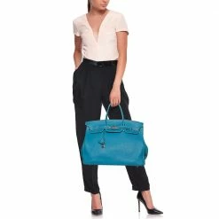Hermes Blue Jean Togo Leather Palladium Hardware Birkin 40 Bag For Women -Deals Hermes Store luxury women hermes used handbags p428197 013