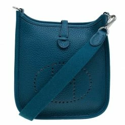 Hermes Blue De Presse Clemence Evelyne II TPM Bag For Women