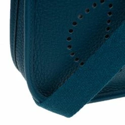 Hermes Blue De Presse Clemence Evelyne II TPM Bag For Women -Deals Hermes Store luxury women hermes used handbags p42839 010