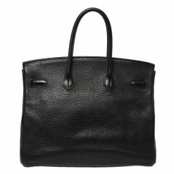 Hermes Black Clemence Leather Gold Hardware Birkin 35 Bag For Women -Deals Hermes Store luxury women hermes used handbags p428779 004