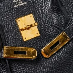 Hermes Black Clemence Leather Gold Hardware Birkin 35 Bag For Women -Deals Hermes Store luxury women hermes used handbags p428779 010