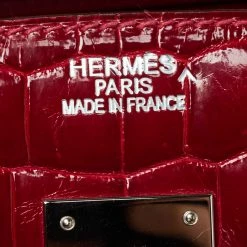 Hermes Hermès Rouge Braise Porosus Crocodile 18K White Gold Encrusted Diamond Birkin 35 Bag For Women -Deals Hermes Store luxury women hermes used handbags p428967 011