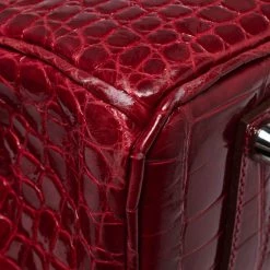 Hermes Hermès Rouge Braise Porosus Crocodile 18K White Gold Encrusted Diamond Birkin 35 Bag For Women -Deals Hermes Store luxury women hermes used handbags p428967 014