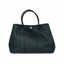 Hermes Black Leather Garden Party TPM Bag For Women