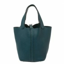 Hermes Malachite Clemence Leather Picotin Lock 18 Bag For Women -Deals Hermes Store luxury women hermes used handbags p432105 002