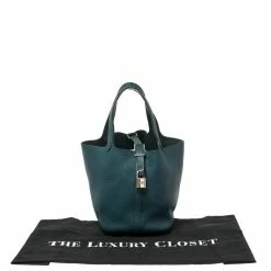 Hermes Malachite Clemence Leather Picotin Lock 18 Bag For Women -Deals Hermes Store luxury women hermes used handbags p432105 003