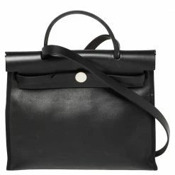 Hermes Green Canvas And Leather Herbag Zip 31 Bag For Women