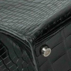 Hermes Black Porosus Crocodile Leather Gold Hardware Kelly Bag For Women -Deals Hermes Store luxury women hermes used handbags p436717 001