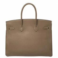 Hermes Etoupe Grey Togo Leather Palladium Hardware Birkin 35 Bag For Women -Deals Hermes Store luxury women hermes used handbags p436888 002