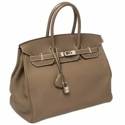 Hermes Etoupe Grey Togo Leather Palladium Hardware Birkin 35 Bag For Women -Deals Hermes Store luxury women hermes used handbags p436888 007