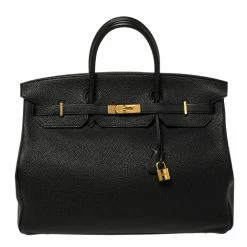 Hermes Black Togo Leather Gold Hardware Birkin 40 Bag For Women