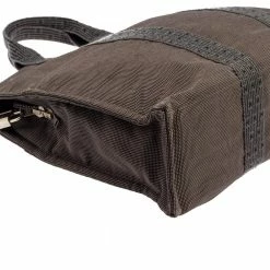 Hermes Grey Canvas Herline GM Tote Bag For Women -Deals Hermes Store luxury women hermes used handbags p437164 006