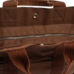 Hermes Brown Canvas Herline GM Tote Bag For Women -Deals Hermes Store luxury women hermes used handbags p437169 004