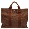 Hermes Brown Canvas Herline GM Tote Bag For Women