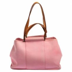 Hermes Rose Pink Canvas Cabag Elan Tote For Women -Deals Hermes Store luxury women hermes used handbags p440516 014