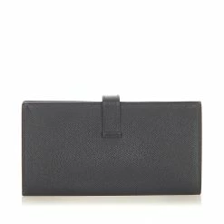 Hermes Black Leather Epsom Bearn Long Wallet For Women -Deals Hermes Store luxury women hermes used handbags p441728 008
