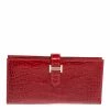 Hermes Braise Shine Alligator Palladium Finished Bearn Gusset Wallet For Women 1 Hermes Braise Shine Alligator Palladium Finished Bearn Gusset Wallet For Women -Deals Hermes Store luxury women hermes used handbags p445831 001
