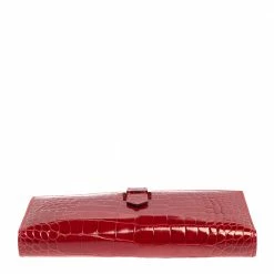 Hermes Braise Shine Alligator Palladium Finished Bearn Gusset Wallet For Women 20 Hermes Braise Shine Alligator Palladium Finished Bearn Gusset Wallet For Women -Deals Hermes Store luxury women hermes used handbags p445831 005