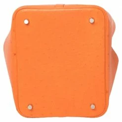 Hermes Hermès Poppy Ostrich Lock Picotin MM Bag For Women -Deals Hermes Store luxury women hermes used handbags p445900 006