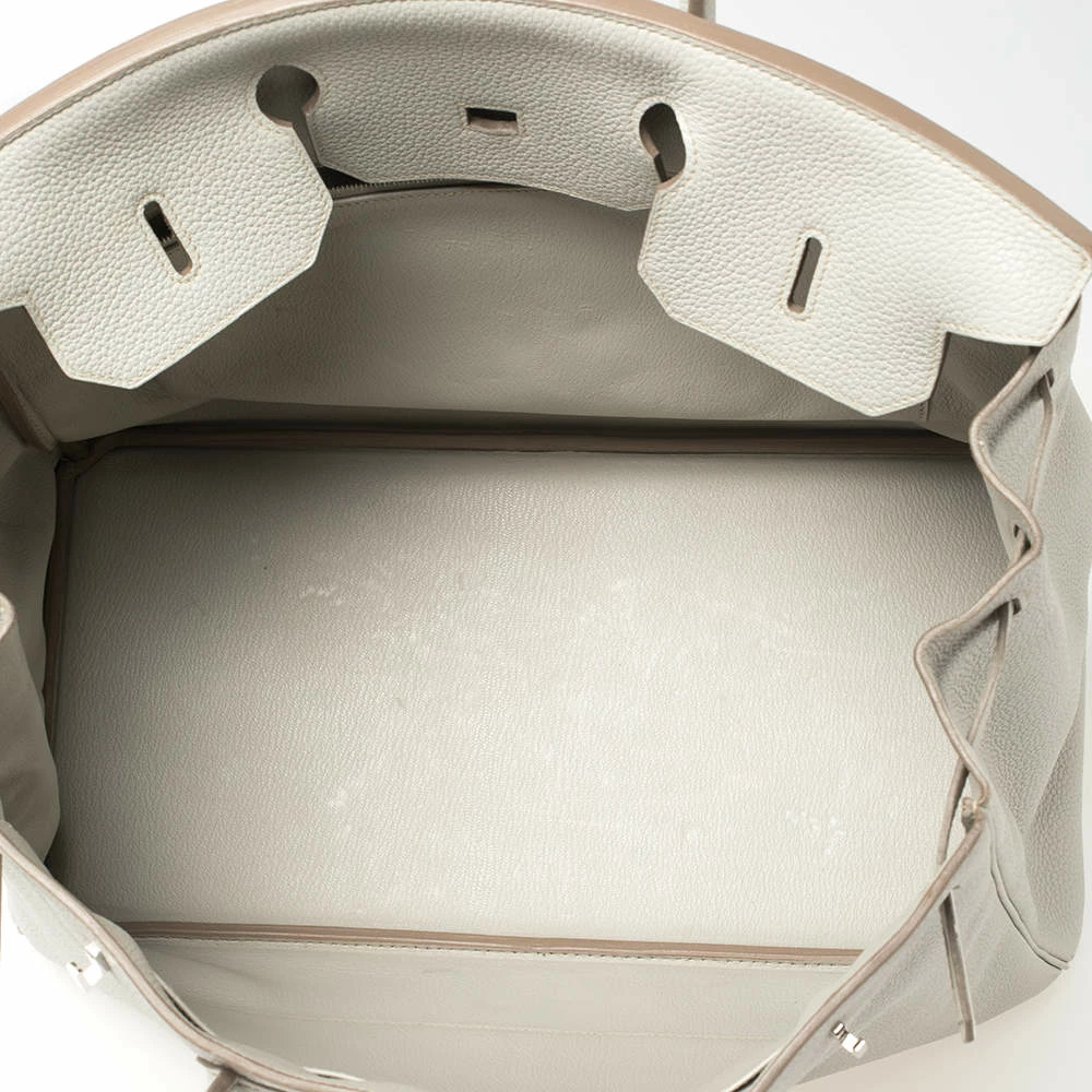 Hermes Hermès Gris Perle Togo Leather Palladium Finished Birkin 40 Bag For Women 11 Hermes Hermès Gris Perle Togo Leather Palladium Finished Birkin 40 Bag For Women - Image 9