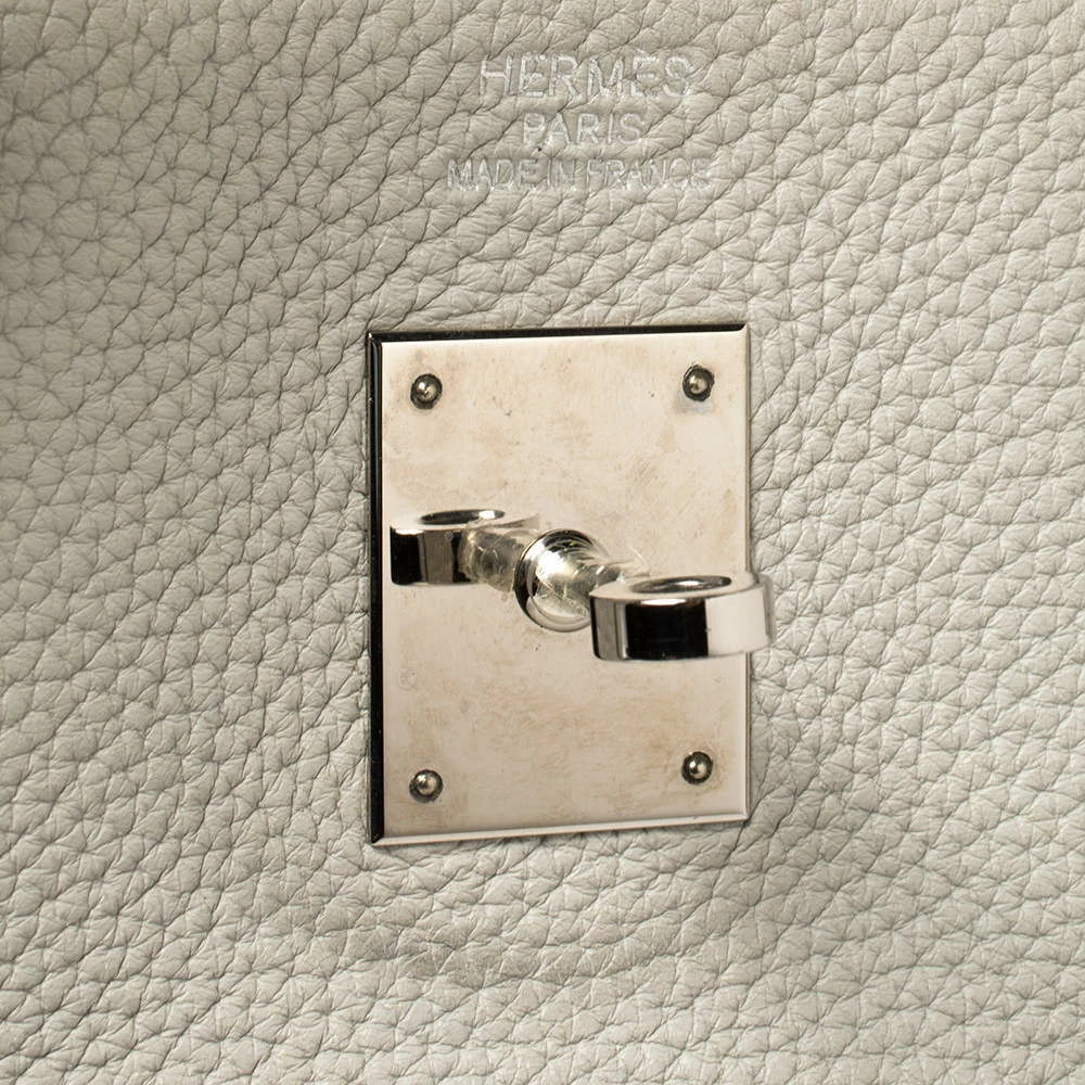 Hermes Hermès Gris Perle Togo Leather Palladium Finished Birkin 40 Bag For Women 12 Hermes Hermès Gris Perle Togo Leather Palladium Finished Birkin 40 Bag For Women - Image 10