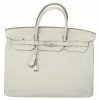 Hermes Hermès Gris Perle Togo Leather Palladium Finished Birkin 40 Bag For Women