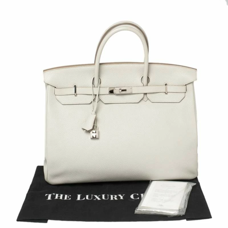 Hermes Hermès Gris Perle Togo Leather Palladium Finished Birkin 40 Bag For Women 16 Hermes Hermès Gris Perle Togo Leather Palladium Finished Birkin 40 Bag For Women - Image 14