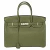 Hermes Vert Pelouse Togo Leather Palladium Finished Birkin 35 Bag For Women -Deals Hermes Store luxury women hermes used handbags p445912 001