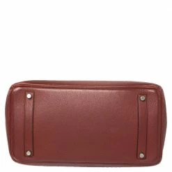 Hermes Rubis Togo Leather Palladium Finished Birkin 35 Bag For Women -Deals Hermes Store luxury women hermes used handbags p445930 005