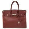 Hermes Rubis Togo Leather Palladium Finished Birkin 35 Bag For Women