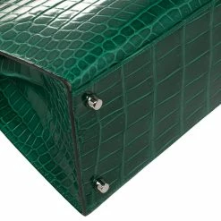 Hermes Hermès Vert Emerald Shine Crocodile Porosus Palladium Finished Kelly Sellier 35 Bag For Women -Deals Hermes Store luxury women hermes used handbags p445938 011