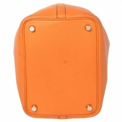 Hermes Orange Togo Leather Lock Picotin PM Bag For Women -Deals Hermes Store luxury women hermes used handbags p446482 006