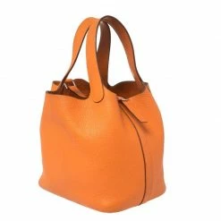 Hermes Orange Togo Leather Lock Picotin PM Bag For Women -Deals Hermes Store luxury women hermes used handbags p446482 1623063814 017