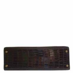 Hermes Brown Porosus Crocodile Leather Gold Hardware Kelly 35 Bag For Women -Deals Hermes Store luxury women hermes used handbags p447969 001