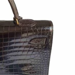 Hermes Brown Porosus Crocodile Leather Gold Hardware Kelly 35 Bag For Women -Deals Hermes Store luxury women hermes used handbags p447969 012