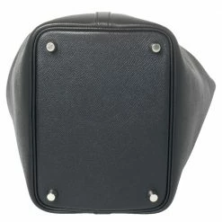 Hermes Bleu Indigo/Black/Terre Battue Epsom Leather Lock Picotin Cuir De Tressage PM Bag For Women -Deals Hermes Store luxury women hermes used handbags p448820 012