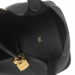 Hermes Black Clemence Leather Lock Picotin PM Bag For Women -Deals Hermes Store luxury women hermes used handbags p449670 1623495457 013