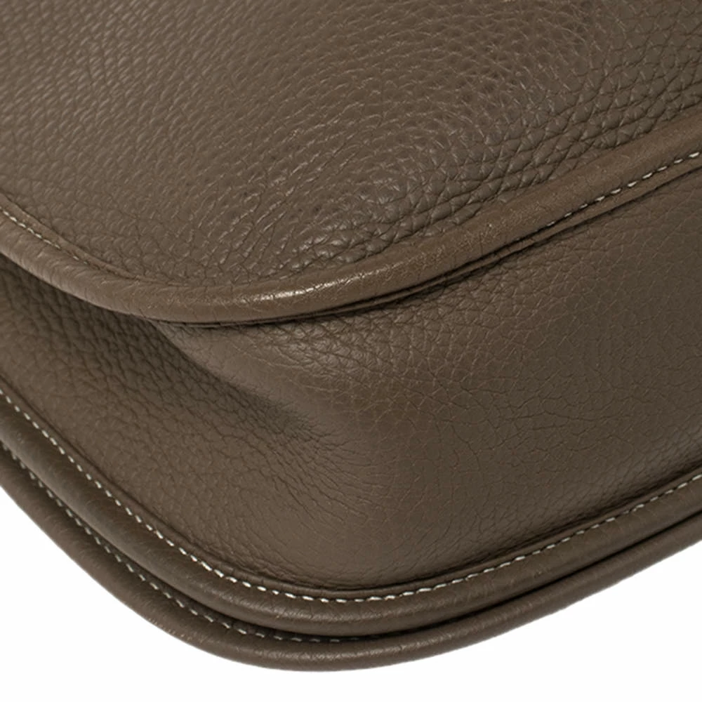 Hermes Etoupe Grey Taurillon Clemence Leather Evelyne III PM Bag For Women 17 Hermes Etoupe Grey Taurillon Clemence Leather Evelyne III PM Bag For Women - Image 15