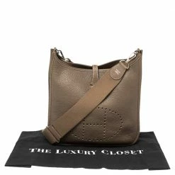 Hermes Etoupe Grey Taurillon Clemence Leather Evelyne III PM Bag For Women 31 Hermes Etoupe Grey Taurillon Clemence Leather Evelyne III PM Bag For Women -Deals Hermes Store luxury women hermes used handbags p449680 016