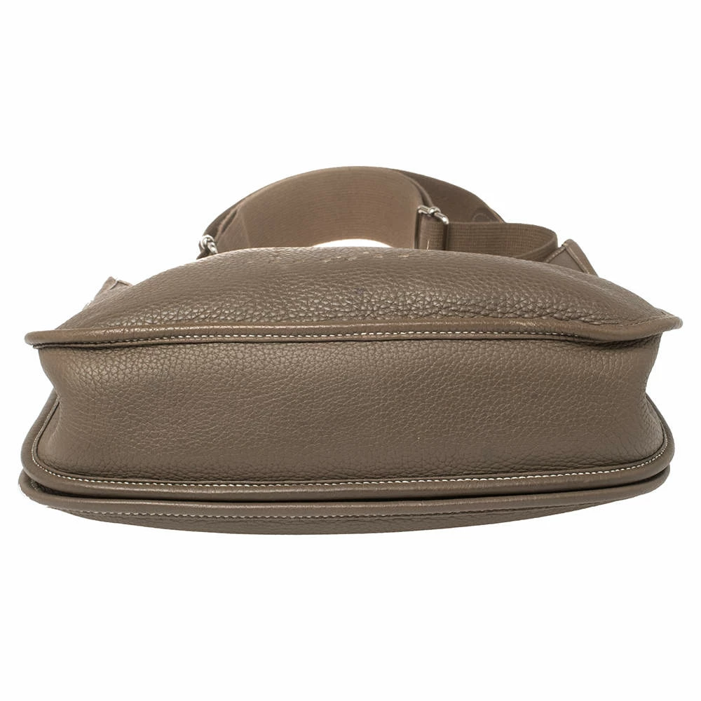 Hermes Etoupe Grey Taurillon Clemence Leather Evelyne III PM Bag For Women 9 Hermes Etoupe Grey Taurillon Clemence Leather Evelyne III PM Bag For Women - Image 7