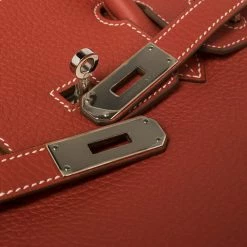 Hermes Rouge Pivoine Craie Clemence Leather Palladium Finished Birkin 30 Bag For Women -Deals Hermes Store luxury women hermes used handbags p450058 005