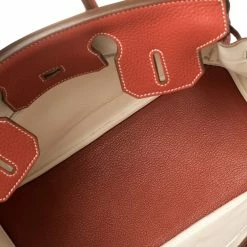 Hermes Rouge Pivoine Craie Clemence Leather Palladium Finished Birkin 30 Bag For Women -Deals Hermes Store luxury women hermes used handbags p450058 007